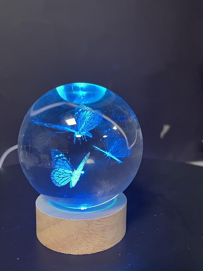 Butterfly Gifts for Women, Large 3D Butterfly Lamp, Crystal Butterfly Night Light 16 Color Changing with Remote Control for Bedroom Decor, 3 Butterflies Figurines