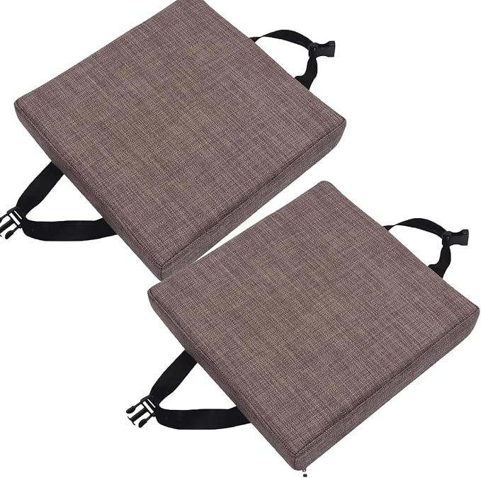 Square Cushion Set of 2 for Bar Stool 14x14/15*15/12*12 Seat Pad Thicked 5/8cm With Ties - Dining Chair Cushion for Home Kitchen (Color: 8#)