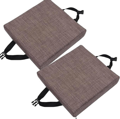 Square Cushion Set of 2 for Bar Stool 14x14/15*15/12*12 Seat Pad Thicked 5/8cm With Ties - Dining Chair Cushion for Home Kitchen (Color: 8#)