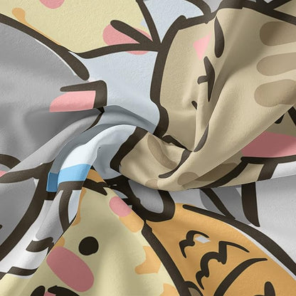 Kawaii Cat Comforter King Size,Cute Cat Comforter Set for Kids Teens Girls,3Pcs Bedding Set Printed Comforter with 2 Pillowcases,Down Alternative,Soft and Lightweight，King Size