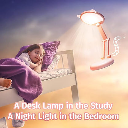 Cute Desk Lamp Foldable & Portable Lamp, Rechargeable+9 Brightness Pink Desk Lamp Kawaii Room Decor,Cute Lamp Kawaii Lamp Kawaii Desk Accessories,Pink Desk Lamp Cute Lamp Kawaii Room Decor Kawaii Lamp