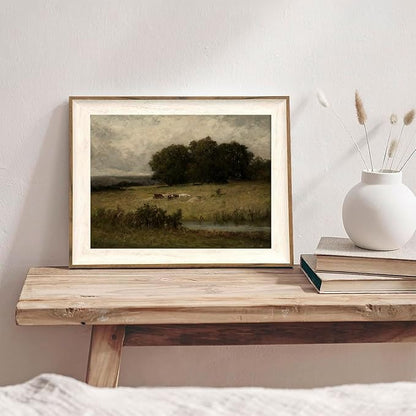 XOCUUI Unframed Canvas Wall Art Vintage Decor, Home Decor Vintage Landscape Oil Painting Canvas Wall Art Decorations for Living Room Kitchen Office Farmhouse Bathroom Decor, 8"x10"