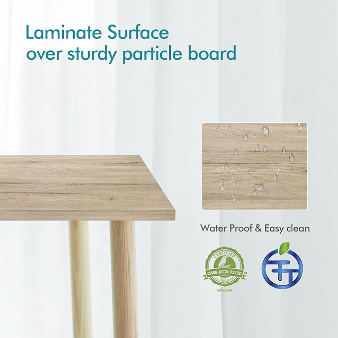 Kaboon Universal Tabletop 55"x27.5", Solid One-Piece Melamine Table Top, Double Desk L-Desk DIY, Home and Office Countertop, Oak