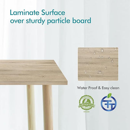 Kaboon Universal Tabletop 55"x20", Solid One-Piece Melamine Table Top, Double Desk L-Desk DIY, Home and Office, Oak