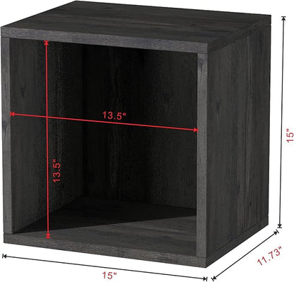 Magic DIY Cube Storage Organizer Stackable Cubes for Home Books Clothes Toy -Modular Cubby Storage System -Closet Organizer -Cube Storage Shelf (French Oak,General Cube)