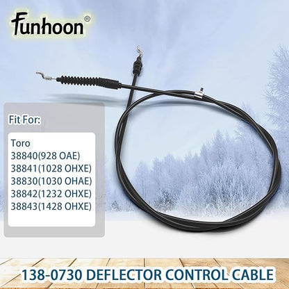 138-0730 Deflector Control Cable for Toro Power Max Heavy-Duty 38830 38840 38841 38842 38843 38844 38850 38855 38860 38865 Snow Thrower Snowblowers