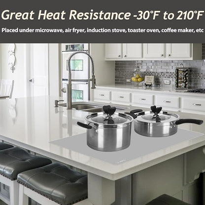 1.5MM Extra Thick Placemats Large Silicone Mat Heat Resistant Table Mat | 28" x 20" Kitchen Countertop Protector, Washable Place Mats Silicone Mats for Kitchen Counter Mat Table Mat, Grey, Sapid