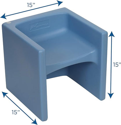 Children's Factory 3-in-1 Cube Chair for Kids, Flexible Seating Classroom Furniture, 1-Pack, Sky Blue