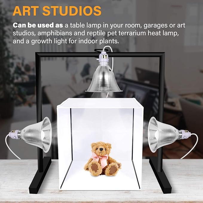 Simple Deluxe Clamp Lamp Light with 5.5 Inch Aluminum Reflector up to 60 Watt E26 Socket (no Bulb Included) 6 Feet 18/2 SPT-2 Cord, Silver and White, 6 Pack