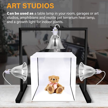 Simple Deluxe Clamp Lamp Light with 5.5 Inch Aluminum Reflector up to 60 Watt E26 Socket (no Bulb Included) 6 Feet 18/2 SPT-2 Cord, Silver and White, 6 Pack