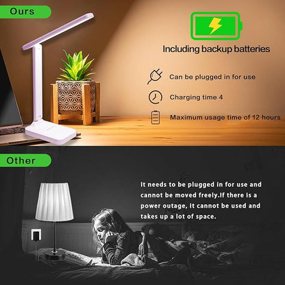 Desk lamp,LED Lamp,Touch Control,3 Color Modes,Eye-Protecting Table Lamp,Led Lights for Bedroom,Home,Office,Black (Medium Size, Pink)
