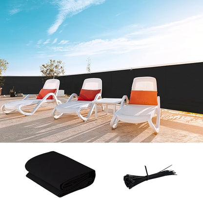 LOVE STORY Custom Size 2'6''x3' Black Balcony Privacy Screen,UV Block Privacy Fence Screen,90% Shield for Outdoor Pool Garden Apartment Railing