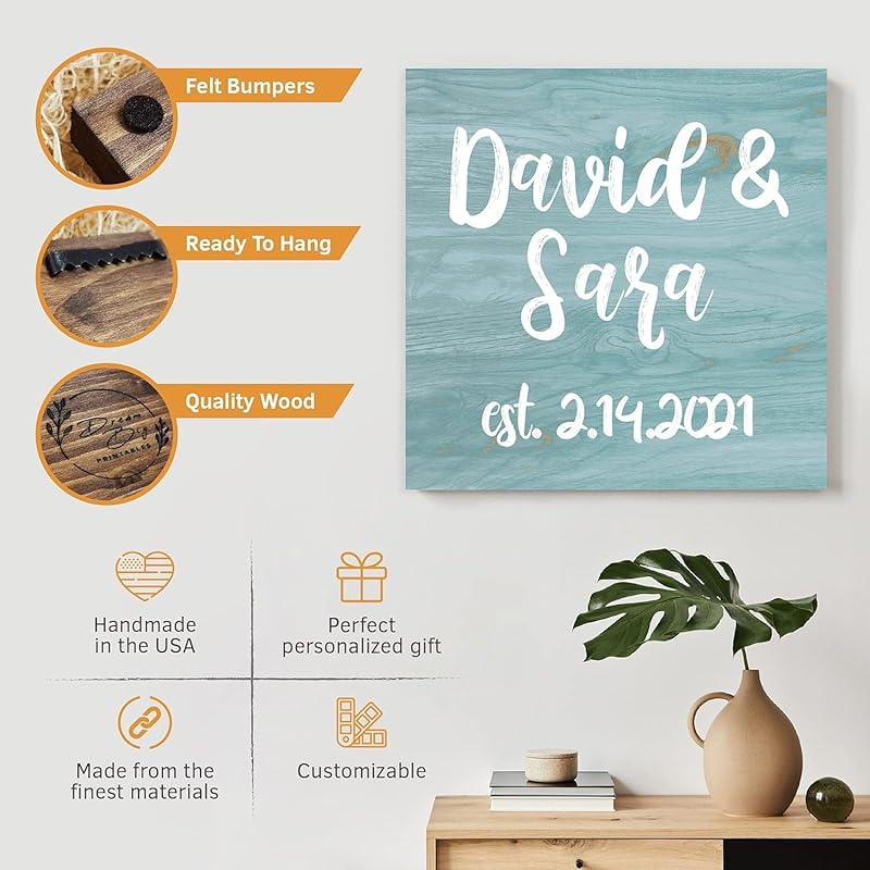 Custom Wood Signs Personalized | Farmhouse Decor | Personalized Signs | Personalized Rustic Wood Signs | Father's Day Gift | Custom Sign | Ready to Hang! (7.25x12 Inches)