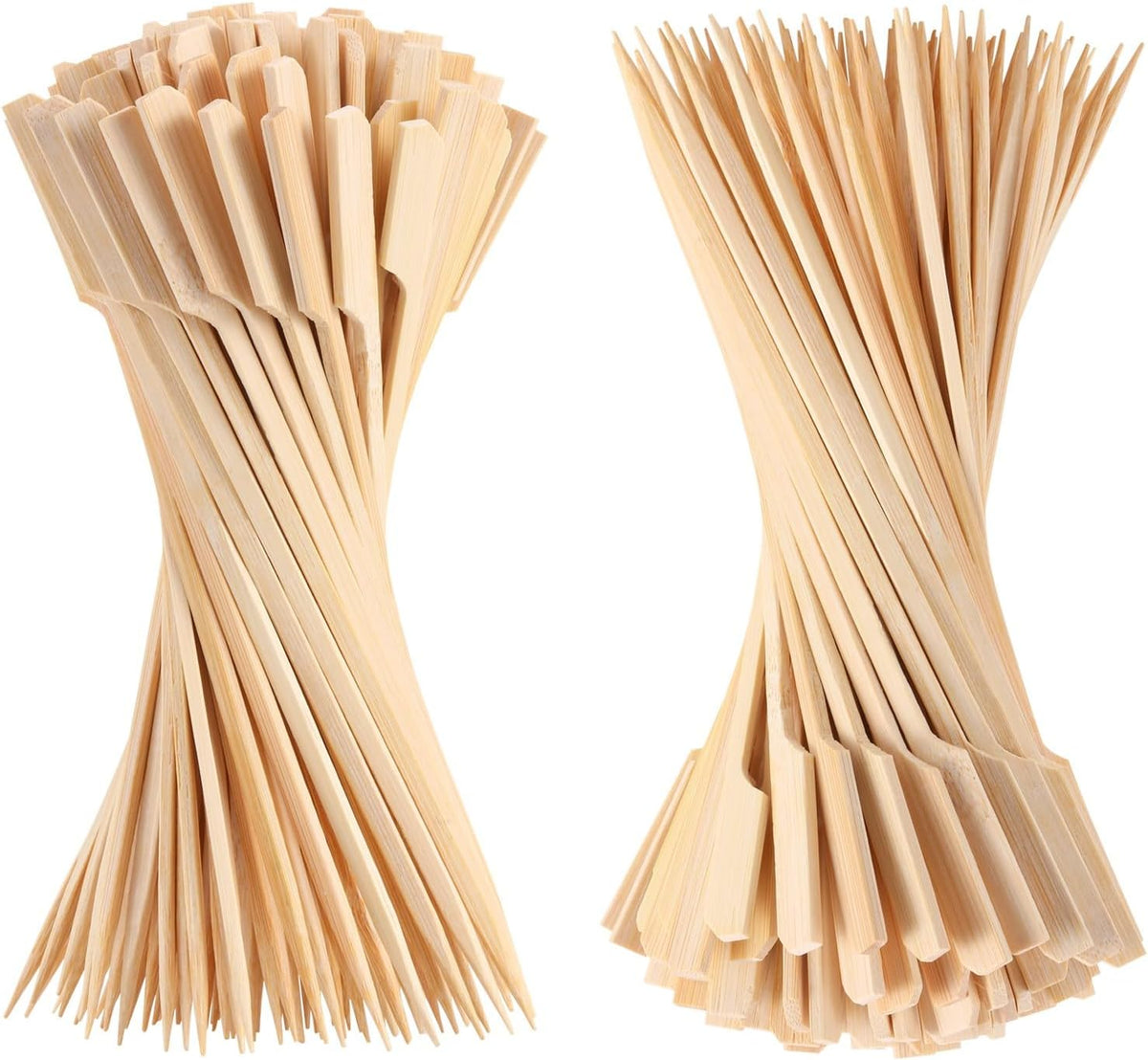 1200 PCS Bamboo Skewers for Appetizers, 3.5 Inch Toothpicks Cocktail Picks | Mini Food Sticks for Drinks, Fruit Kababs, Sausage, Barbecue Snacks, Natural Wooden Paddle Skewer, Charcuterie Accessories