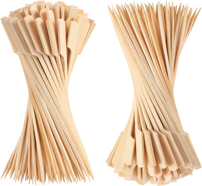 1200 PCS Bamboo Skewers for Appetizers, 3.5 Inch Toothpicks Cocktail Picks | Mini Food Sticks for Drinks, Fruit Kababs, Sausage, Barbecue Snacks, Natural Wooden Paddle Skewer, Charcuterie Accessories