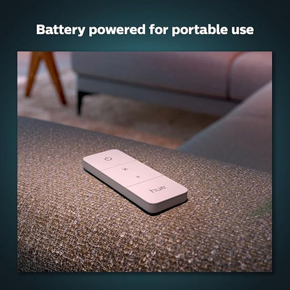 Philips Hue Smart Dimmer Switch with Remote, White - 1 Pack - Turns Hue Lights On, Off, Dims or Brightens - Requires Hue Bridge - Easy, No-Wire Installation