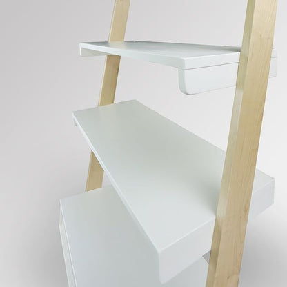American Trails Freestanding Ladder Desk With Drawer, Natural Maple/White