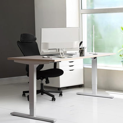 Standing Desk Bamboo top 72×30 - Adjustable Height Large Stand Up - Motorized Ergonomic Raised - Computer Desk for Home and Office