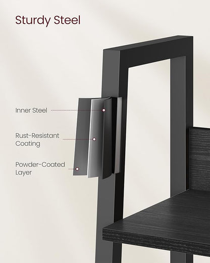 VASAGLE Bookshelf, 5-Tier Bookcase, Ladder Shelf for Home Office, Living Room, Bedroom, Kitchen, Ebony Black and Ink Black ULLS129B56