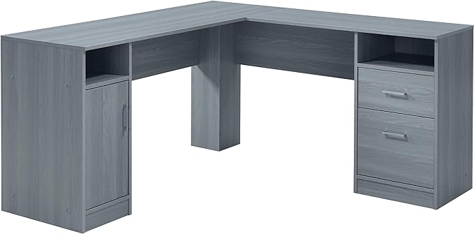 NicBex Laik-DW-00038-DX Desks, 59.5" W x 59.5" D x 29.75" H, Gray