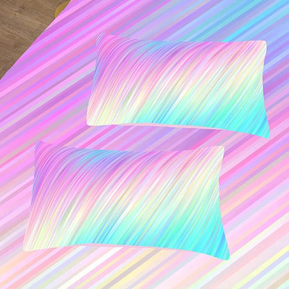 Bodhi pink queen comforter set,comforter set for girls,tie dye bedding set for kids,kids girls bedding sets,queen comforter sets for girls,3PCS rainbow bedding set with pillowcase