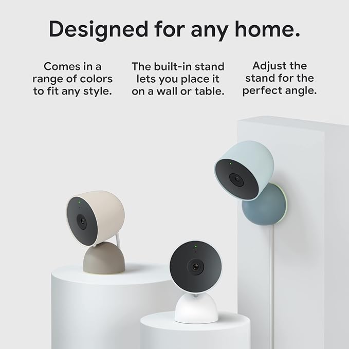 Google Nest Security Cam (Wired) - 2nd Generation - Linen, 1080p, Motion Only