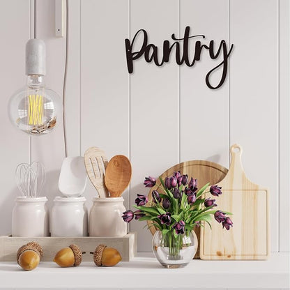 Pantry Word Sign Metal Wall Decor - Pantry Decor for Home Kitchen Restaurant Coffee Shop Store Farmhouse Wall Decor (20 inches)