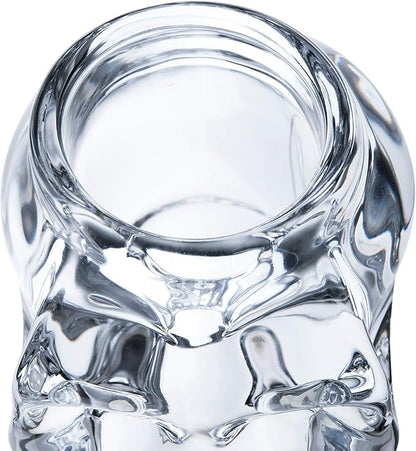 Diamond Star Glass Candle Holder Skull Halloween Tealight Candle Holder Decorative Votive Candle Holders for Home Party (clear)