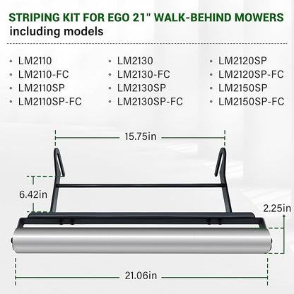 21inch Mower Striping Stainless Steel Kit Easy Install for EGO 21inch Walk Behind Mowers Instantly Upgrade Your Lawn to Professional Looking Stripes ﻿