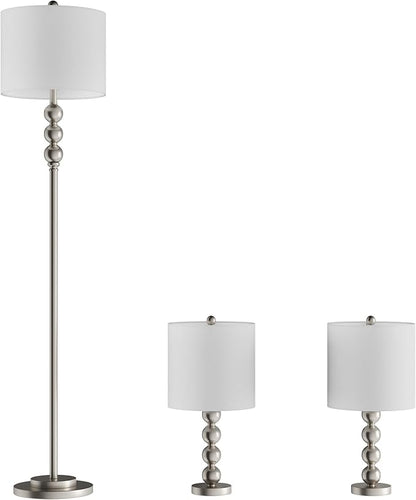 Lavish Home Table and Floor Lamps - Set of 3 Matching Modern Stacked Balls Lighting Energy-Efficient LED Bulbs Included