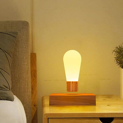 HCNT Floating Light Bulb, Magnetic Levitating LED Desk Lamp Table lamp Night Light, 360 Degree Automatic Rotating Light, Unique Gifts for Christmas Office Decor