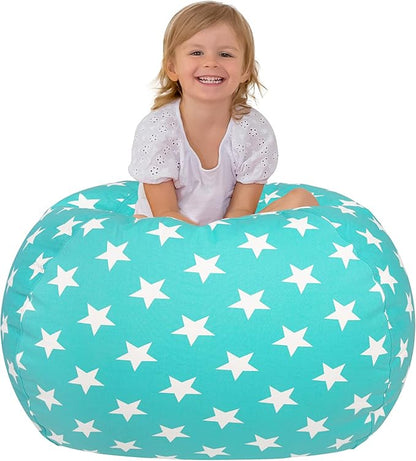 Aubliss Stuffed Animal Bean Bag Storage Chair (Aqua Star, X-Large (48''))