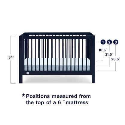 GAP babyGap Charlie 6-in-1 Convertible Crib - Greenguard Gold Certified, Navy