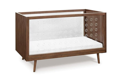 Nifty Clear 3-in-1 Crib in Walnut, Greenguard Gold Certified, 54.63x31.63x35.13 Inch (Pack of 1) (US0300UL)