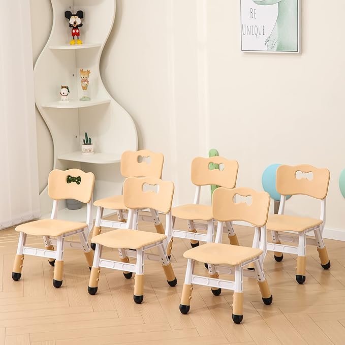 Kids' Desk Chairs Adjustable Height is Suitable for Children's Chairs Used in Families, Schools and Day-Care Between 2-10 Years Old The Max Bearing Capacity is 220LB(5PCS-Mint Green)