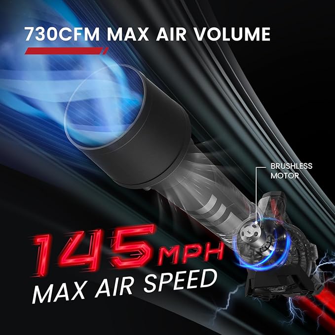 58V 730CFM Cordless Leaf Blower with 2.5AH Battery & Charger (LBL1273J)