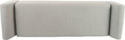 HomePop Modern Storage Bench with Wood Legs Home Décor|Bench with Storage for Living Room & Bedroom - Light Gray Woven
