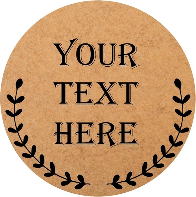 100-1000 Pcs Kraft Custom Sticker Labels Round Customized Labels Wreath Designs Personalized Stickers for Food Jars Gift Essential Oil Bottles Storage Bins(Kraft Paper 10)