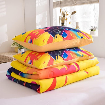 Aimuan Gaming Bedding Sets Gamer Room Decor 3D Gamepad Video Games Twin Size Comforter Sets for Boys Games Console Action Buttons Novelty Colorful Modern Home Quilt Set (Twin, Yellow)