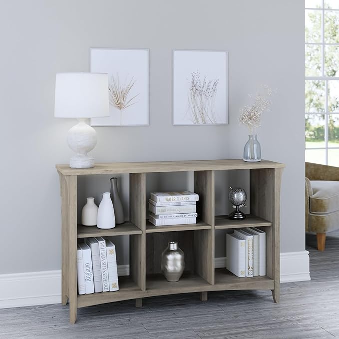 Bush Furniture Salinas 6 Cube Organizer in Driftwood Gray
