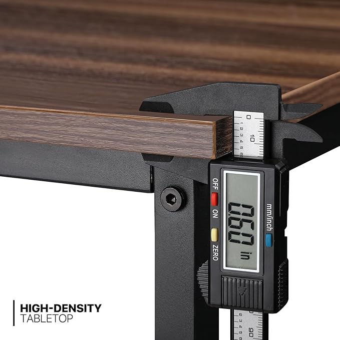 MoNiBloom 40 Inches Computer Desk with Storage Bag, Study Work Writing Table w/Metal Frame for Home Office, Walnut Color