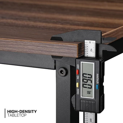 MoNiBloom 40 Inches Computer Desk with Storage Bag, Study Work Writing Table w/Metal Frame for Home Office, Walnut Color