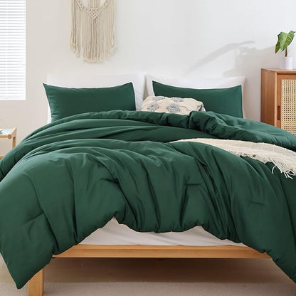 ROSGONIA Twin Comforter Set for College Girls Boys Dark Emerald Green, 1 Comforter 1 Pillowcase,Soft Dorm Bedding All Season Kids Comforter Sets