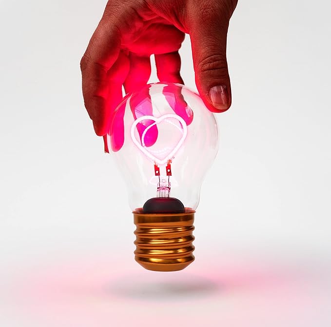 Suck UK Heart Shaped LED Light Bulb, Pink, 1 Count