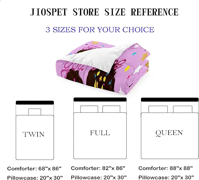 African Black Girl Full Size Comforter Sets for Girls, Black Girl Teen Girl Comforter Set Full Size, Purple Princess Full Size Bedding Set, Full (1 Comforter 2 Pillowcases)