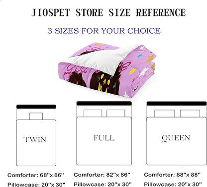 Black Girl Comforter Set Queen African Black Girls Comforter Sets Queen Princess Queen Bedding Set Cute Black Girls Princess Room Decor Bedding Set, Queen (1 Comforter 2 Pillowcases)