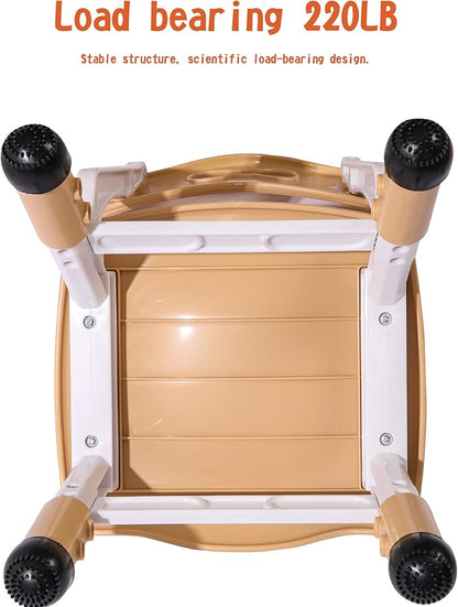 Kids' Desk Chairs Adjustable Height is Suitable for Children's Chairs Used in Families, Schools and Day-Care Between 2-10 Years Old The Max Bearing Capacity is 220LB(4PCS-Beige)