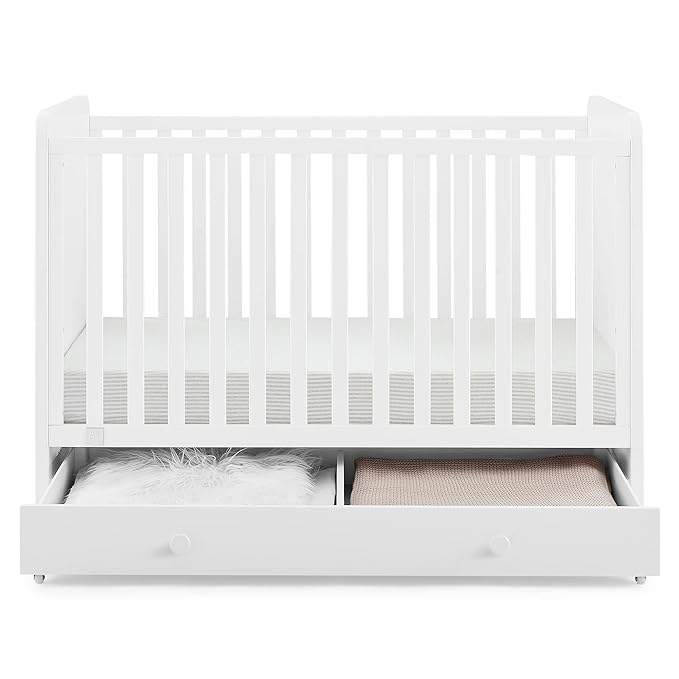 babyGap by Delta Children Graham 4-in-1 Convertible Crib with Storage Drawer TrueSleep Crib and Toddler Mattress (Bundle), Bianca White