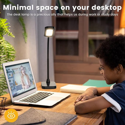 LASTAR LED Desk Lamp, 12W Flexible Gooseneck Table Lamp, Office Desk Light with Night Light, USB Port, Touch Control, 5 Color Temperatures & 7 Brightness Levels, Memory Function for Home Office