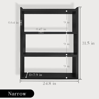 4-Tier Wooden Bookshelf, Expandable 25-47 inch Wide Bookcase, Modern Freestanding Bookcas for Small Space or Corner (Black)